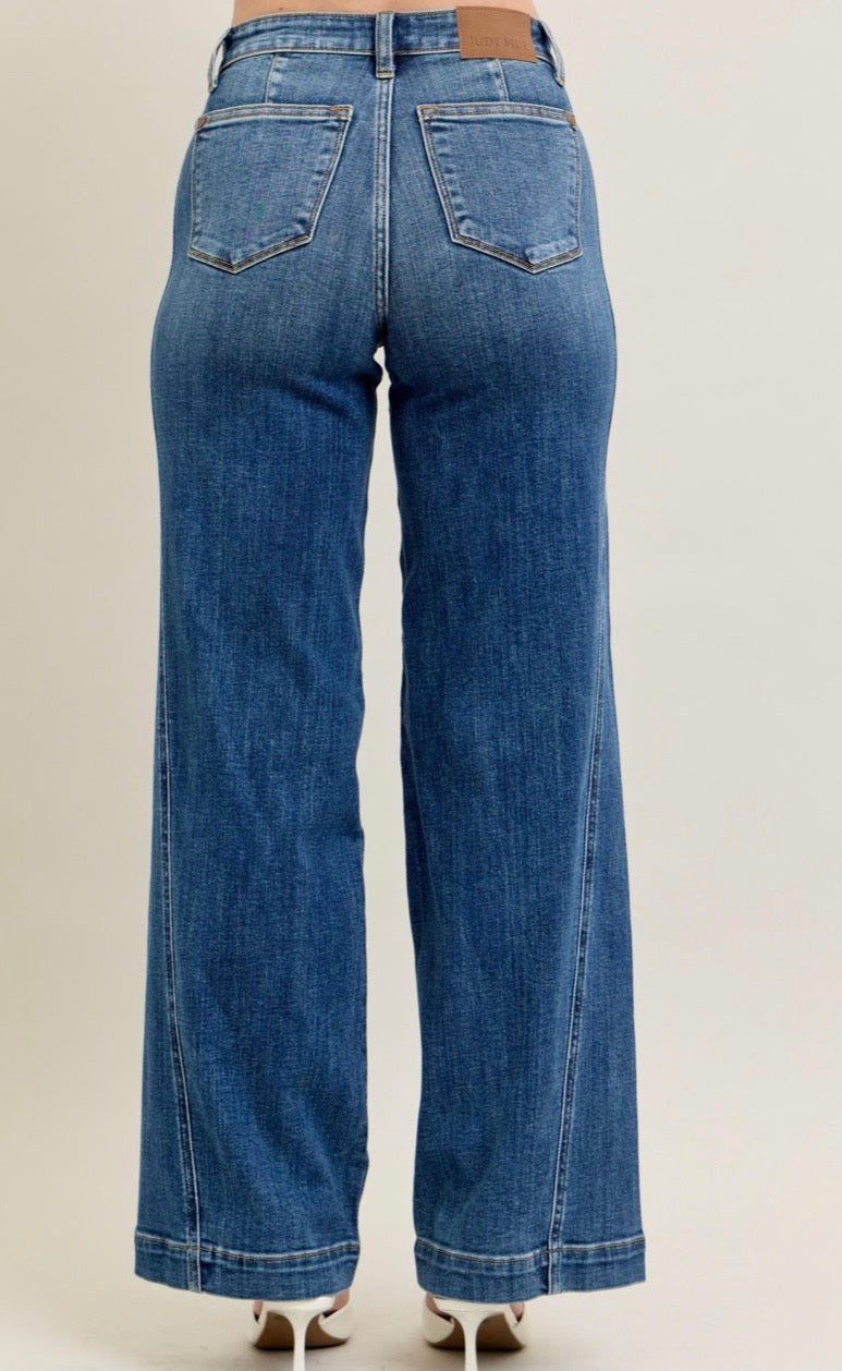 Judy Blue High Waisted Trouser Wide Leg Jeans - 82656