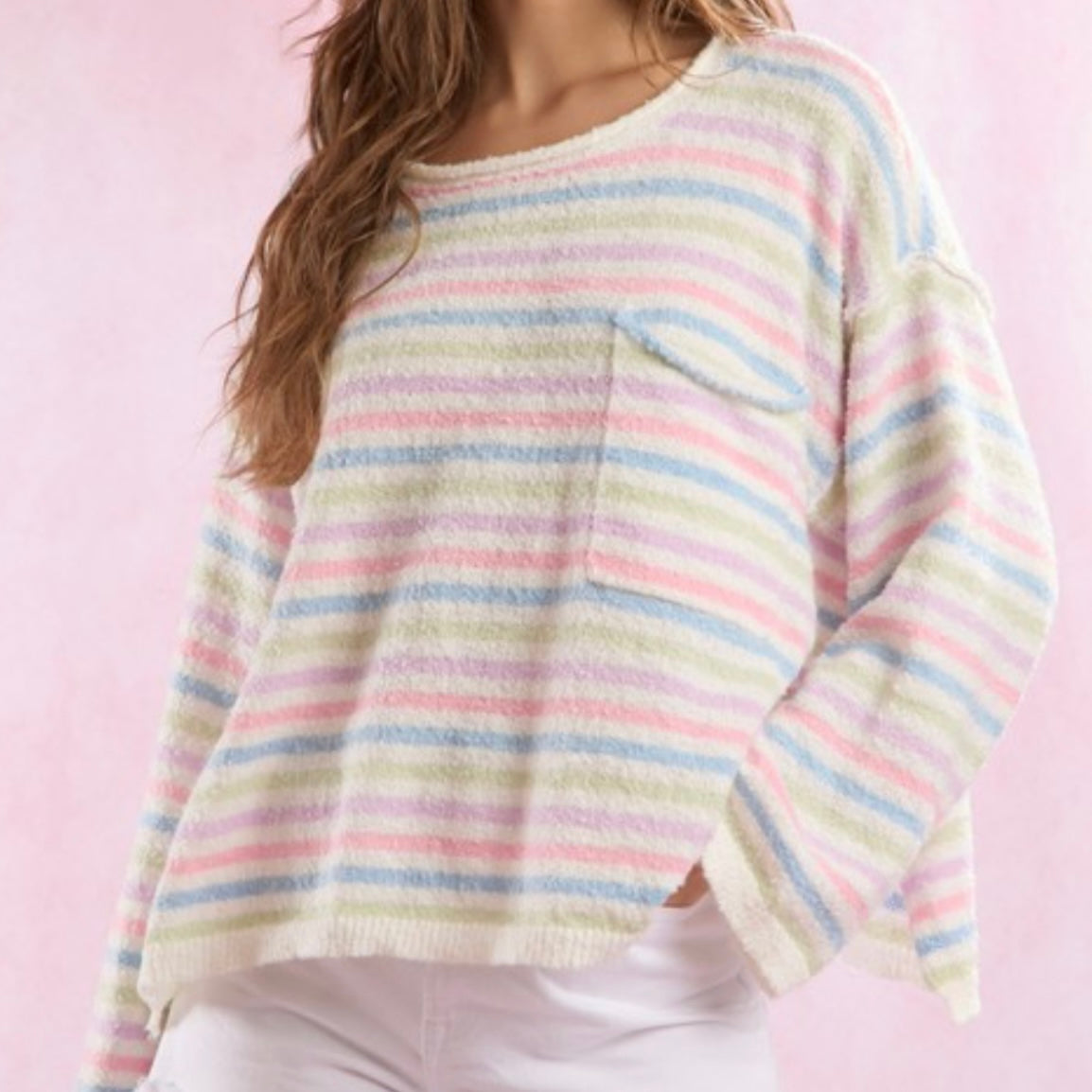 Multi Color Striped Loose Fit Top