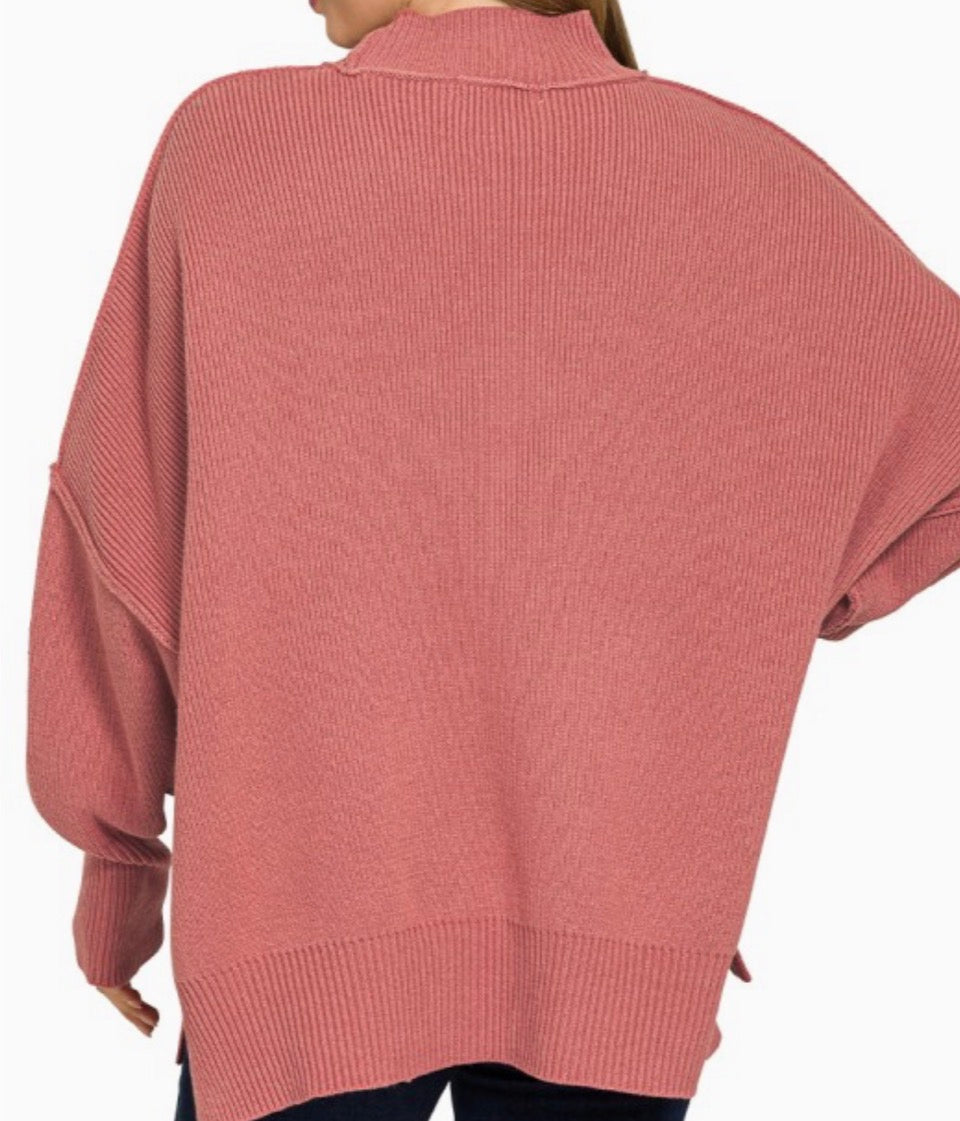 Side Slit Oversized Sweater