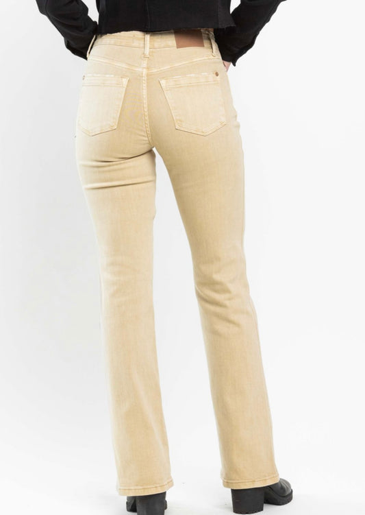 Judy Blue Khaki Mid-Rise Slim Boot Jeans