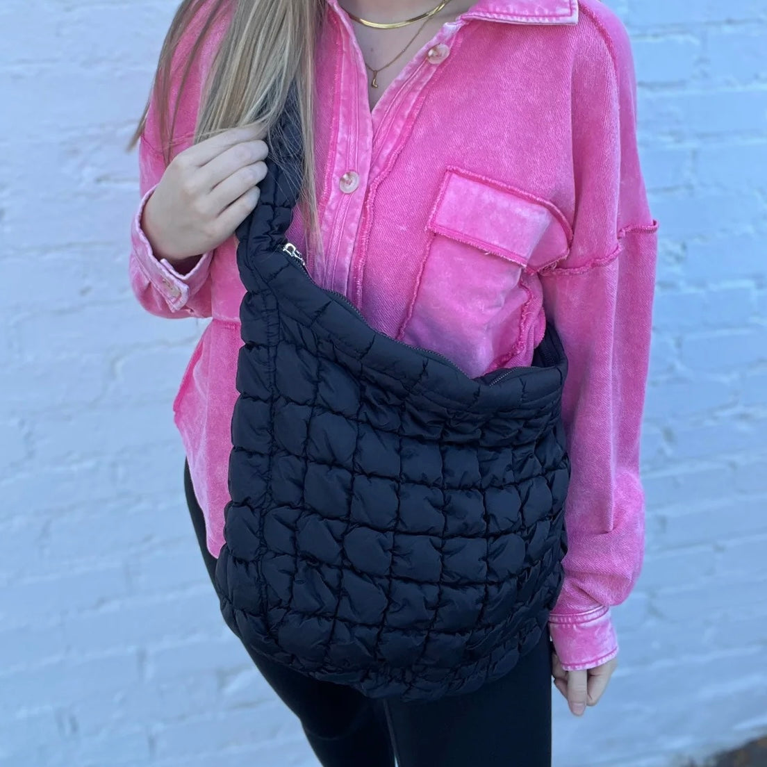 Large Quilted Puffer Carry All Bag