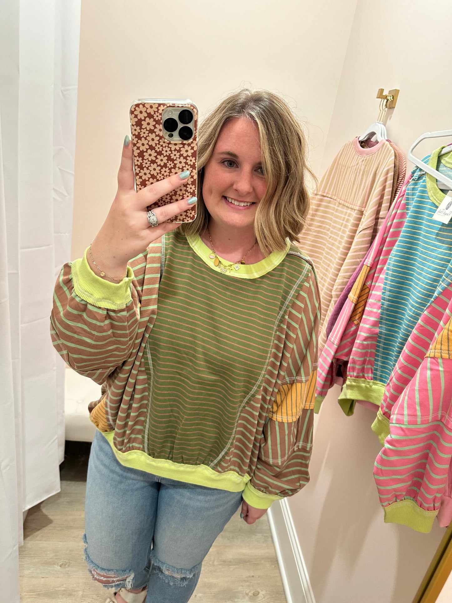 Stripe Mix & Match Oversized Pullover