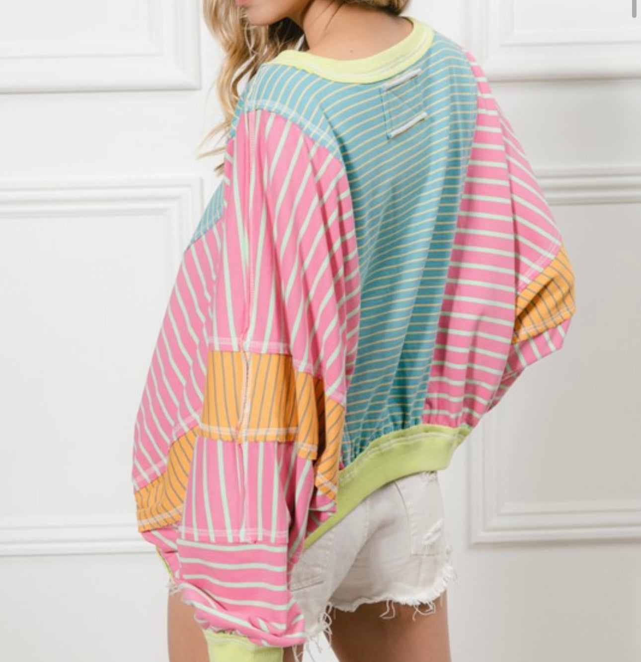 Stripe Mix & Match Oversized Pullover