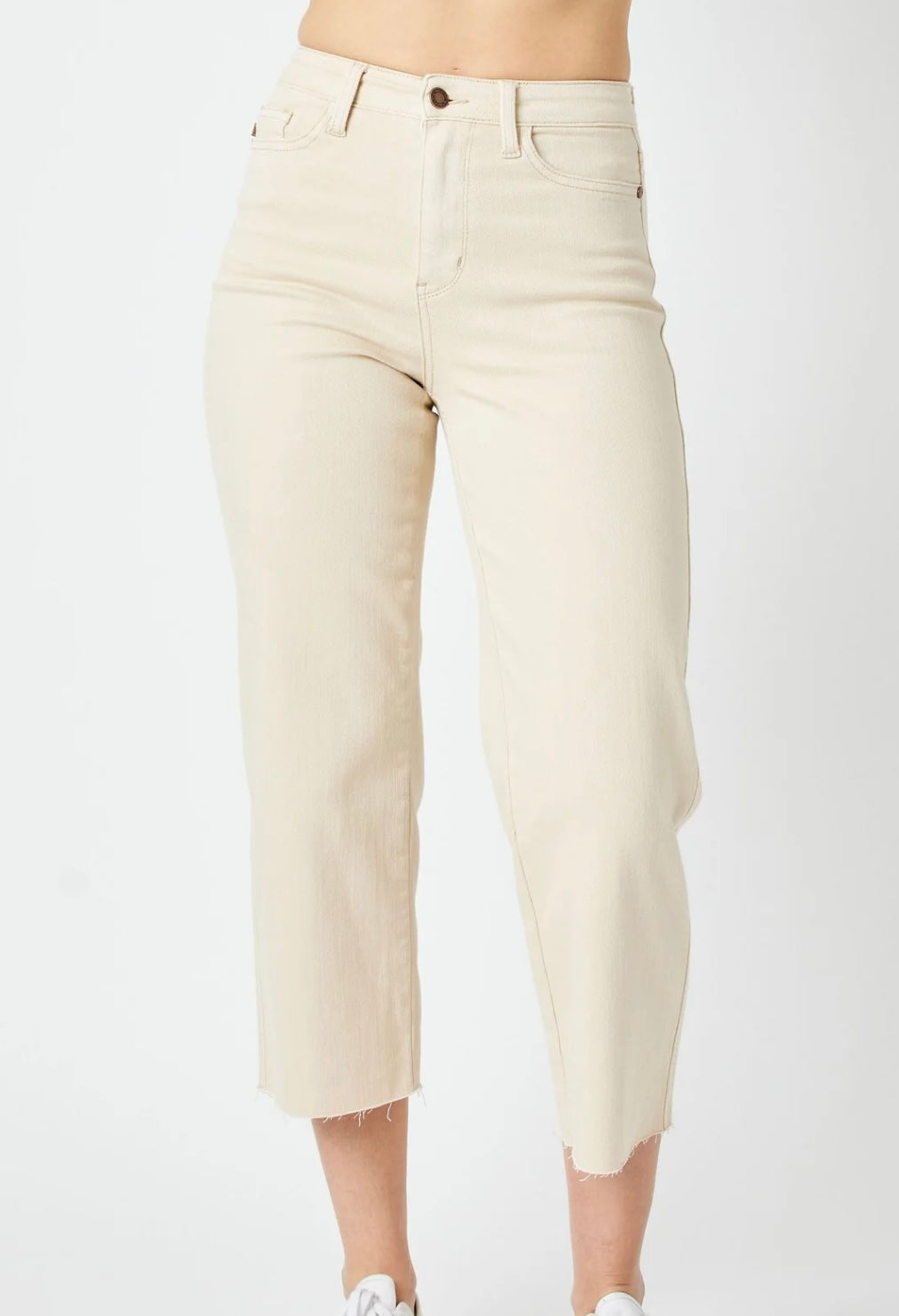 Judy Blue High Rise Bone Cropped Wide Leg Jeans - 88802