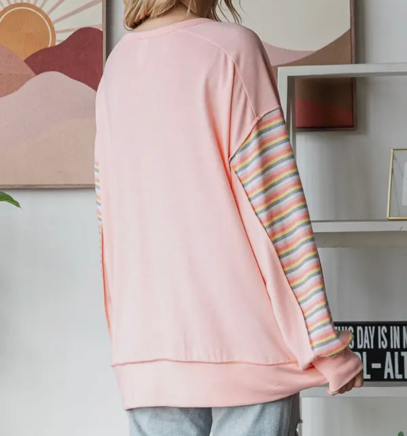 Multi Color Striped Button Front Top