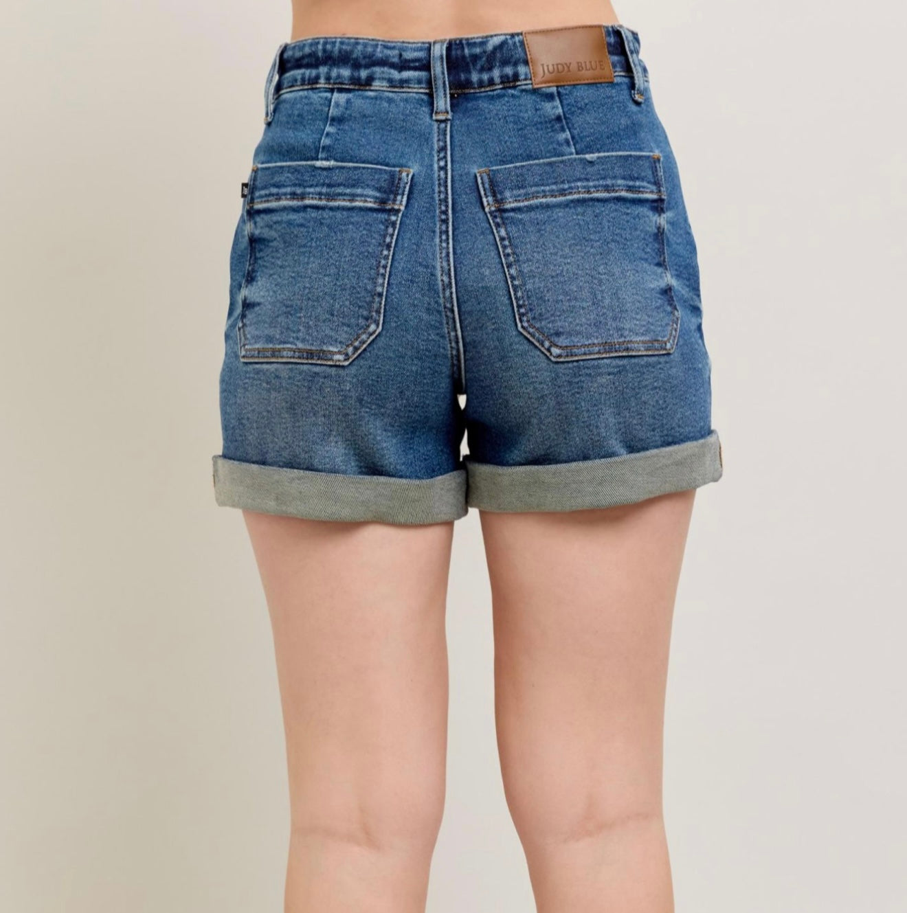 Judy Blue Dark Wash High Waisted Cuff Jogger Shorts