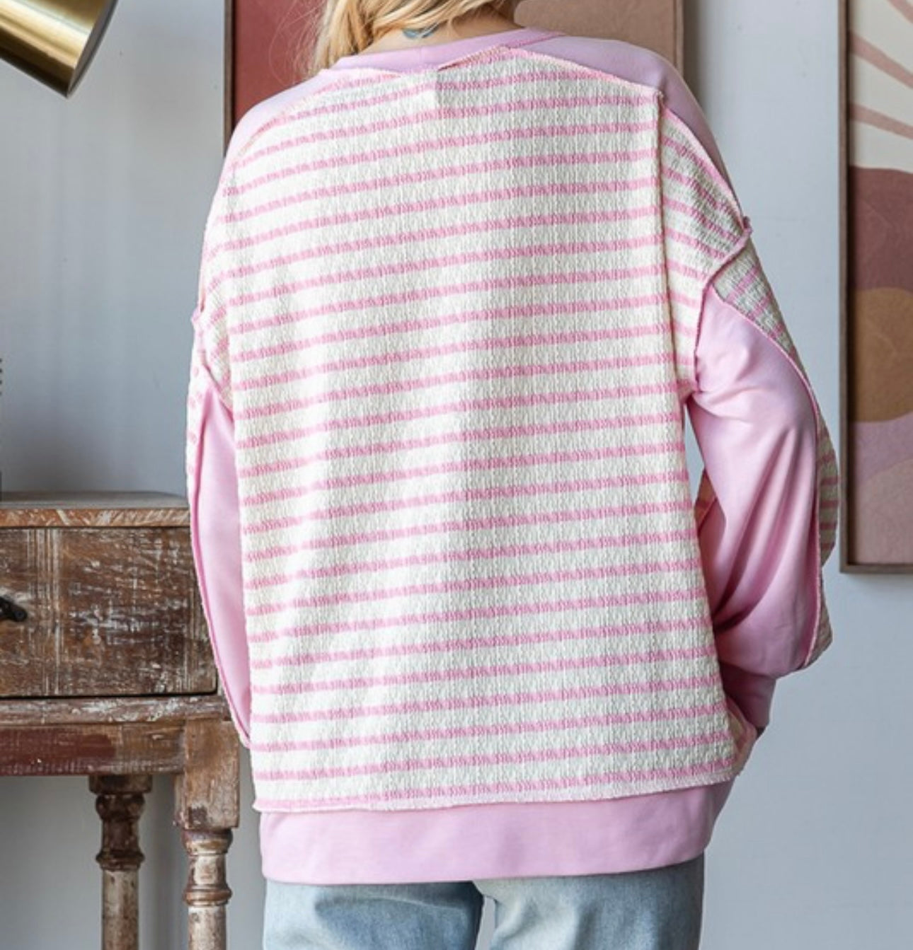 Textured Stripe Pullover Top