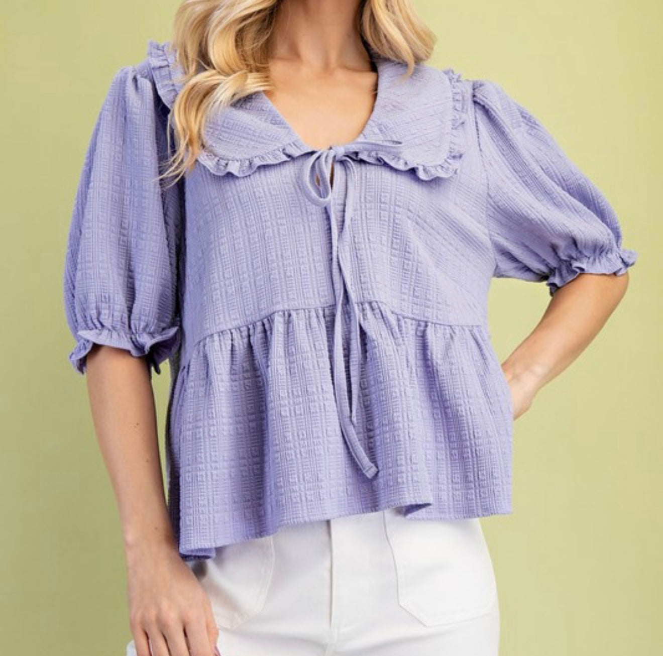 Violet Ruffle Babydoll Top