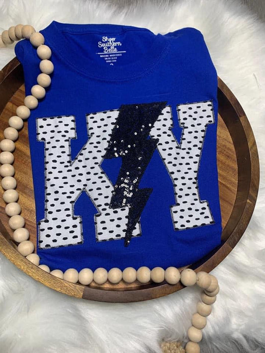 KY Embroidered Sequin Bolt SS Tee
