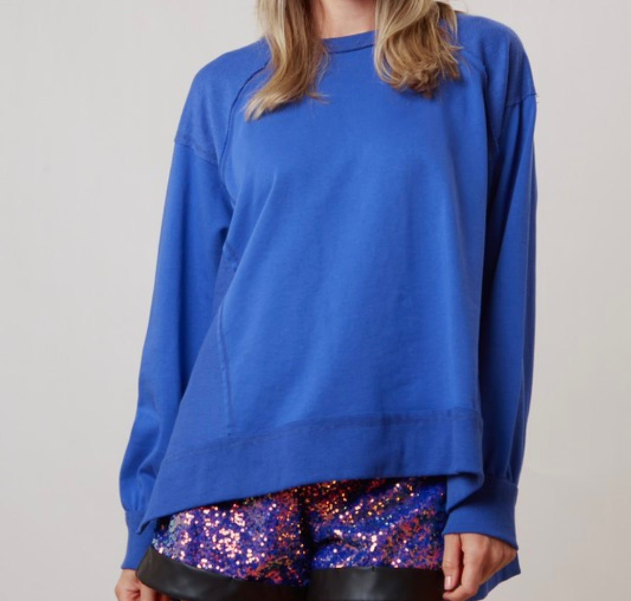 Oversized Terry Reversed Stitch Pullover