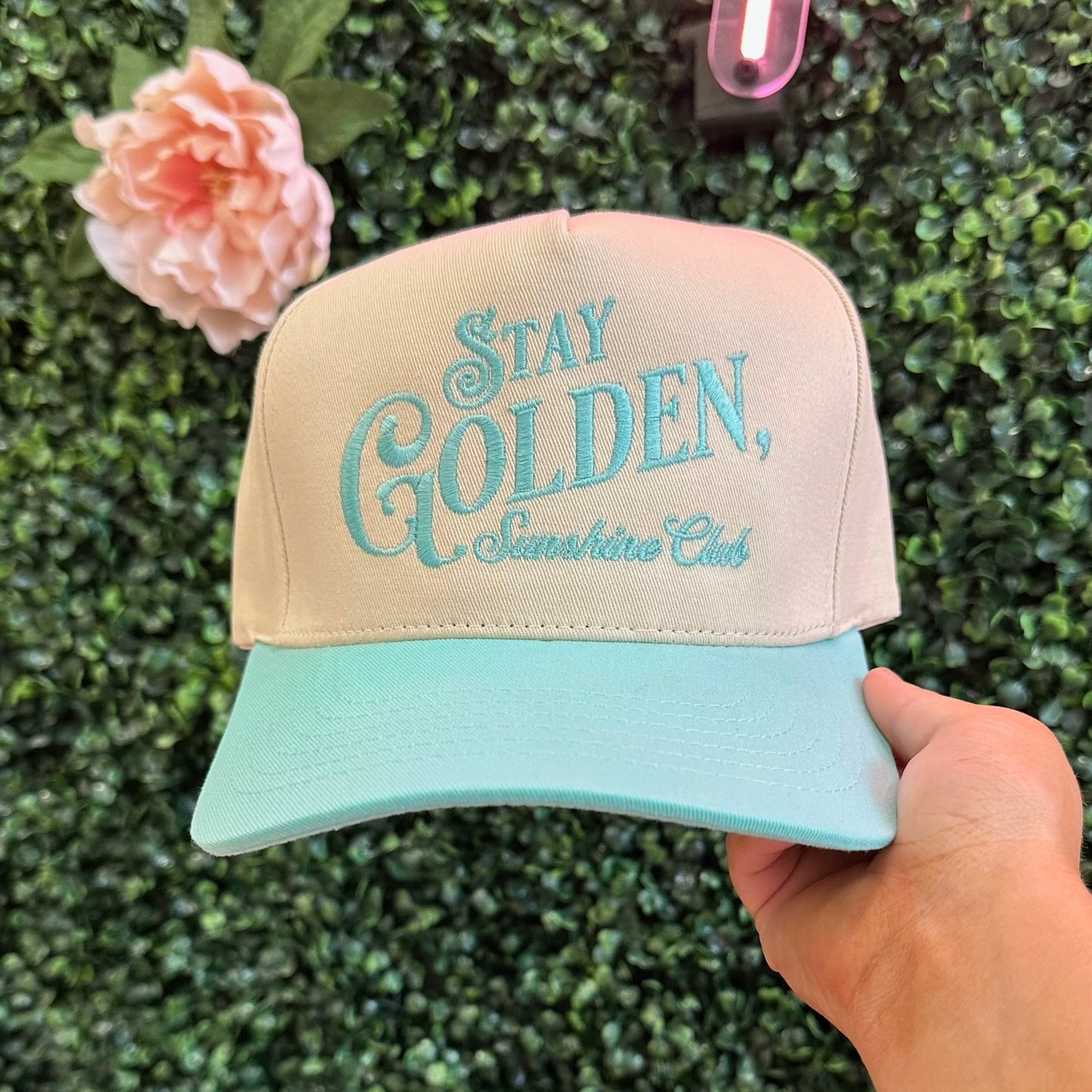 Stay Golden, Sunshine Club Embroidered Trucker Hat