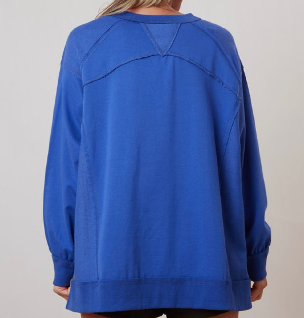 Oversized Terry Reversed Stitch Pullover