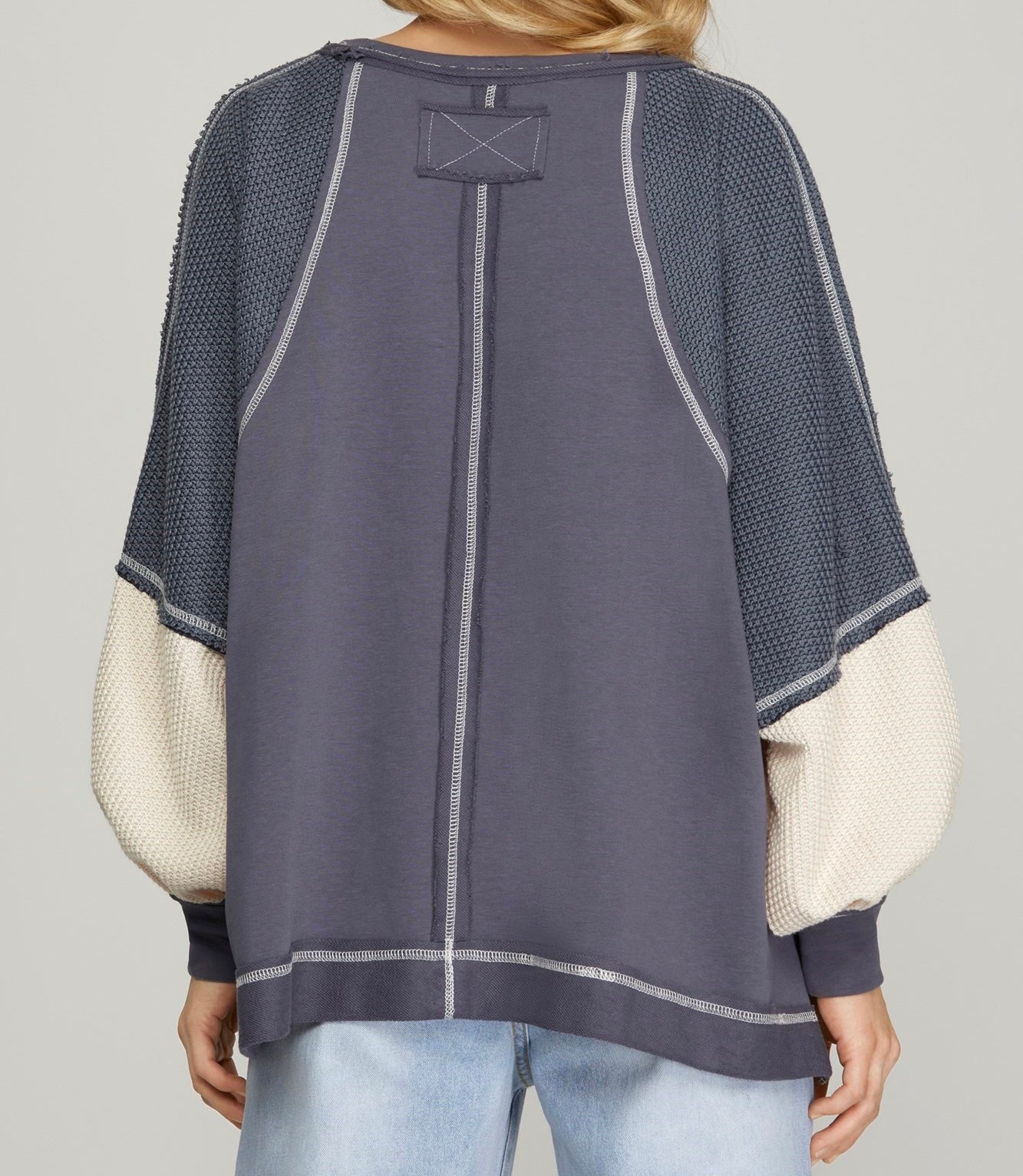 Long Sleeve Color Block Sweatshirt