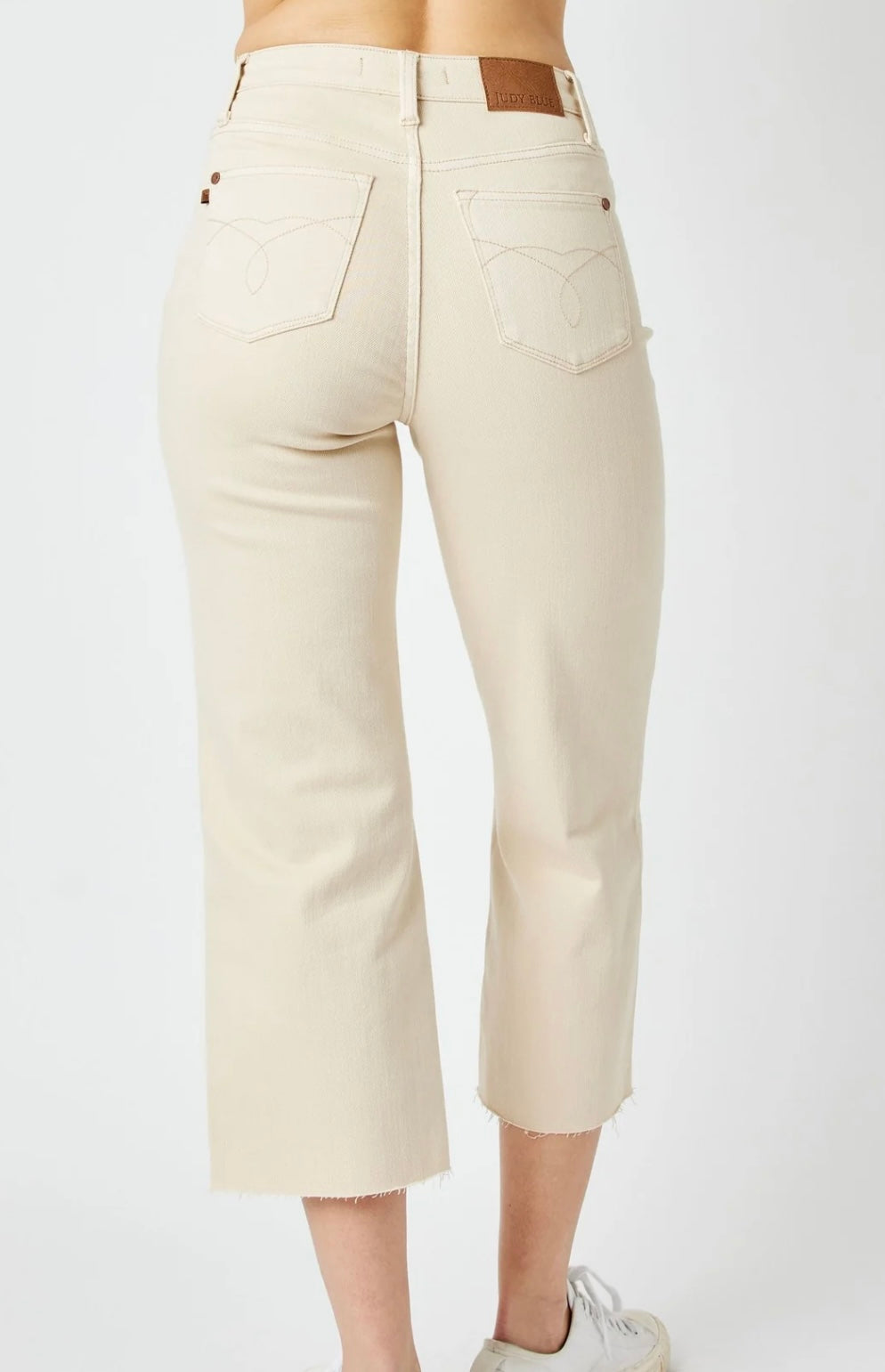 Judy Blue High Rise Bone Cropped Wide Leg Jeans - 88802
