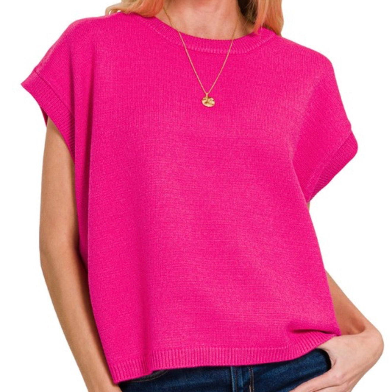 Hot Pink Oversized Pullover Top