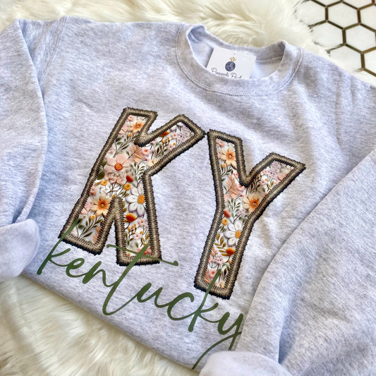 KY Faux Embroidered Sweatshirt