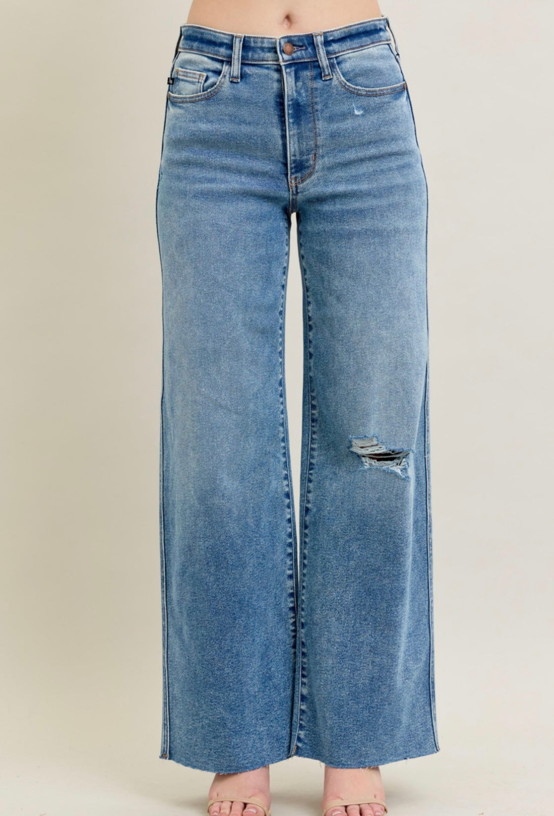 Judy Blue Vintage Wash Wide Leg Jeans - 8608