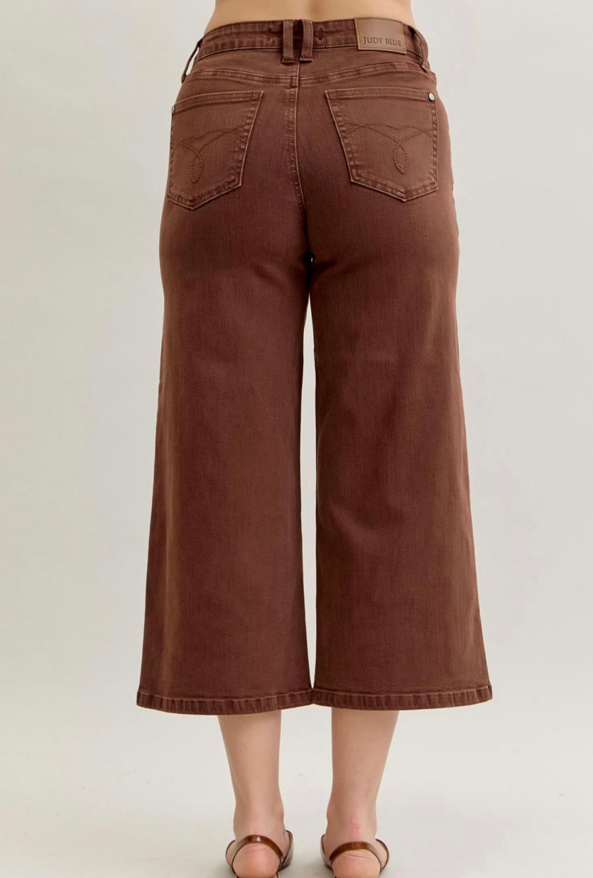 Judy Blue Mid Rise Maple Garment Dyed Cropped Jeans - 881017