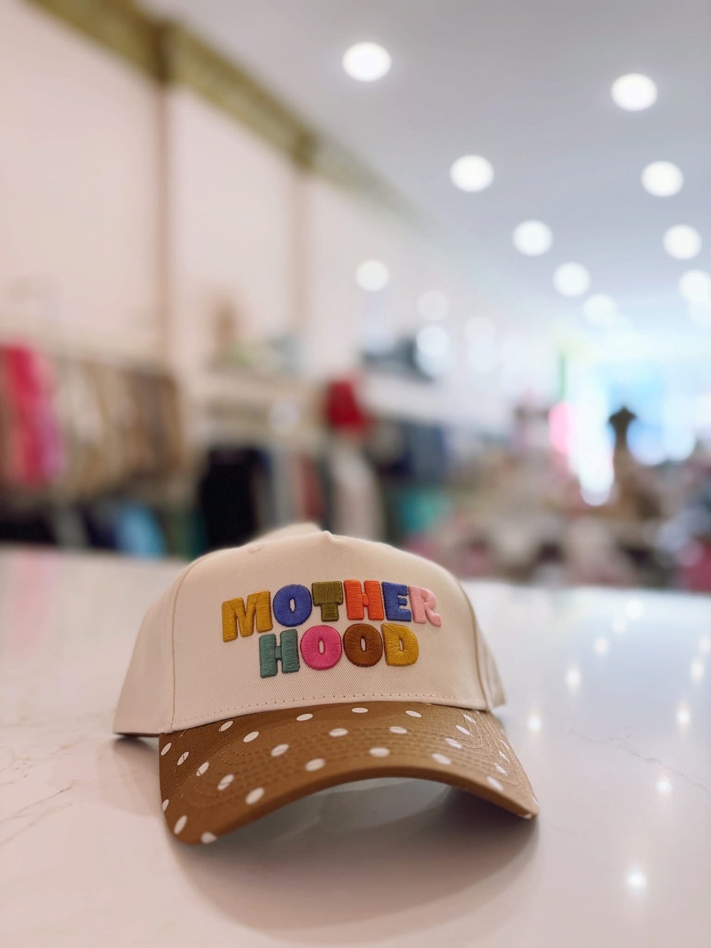 Motherhood Polka Dot Trucker Hat