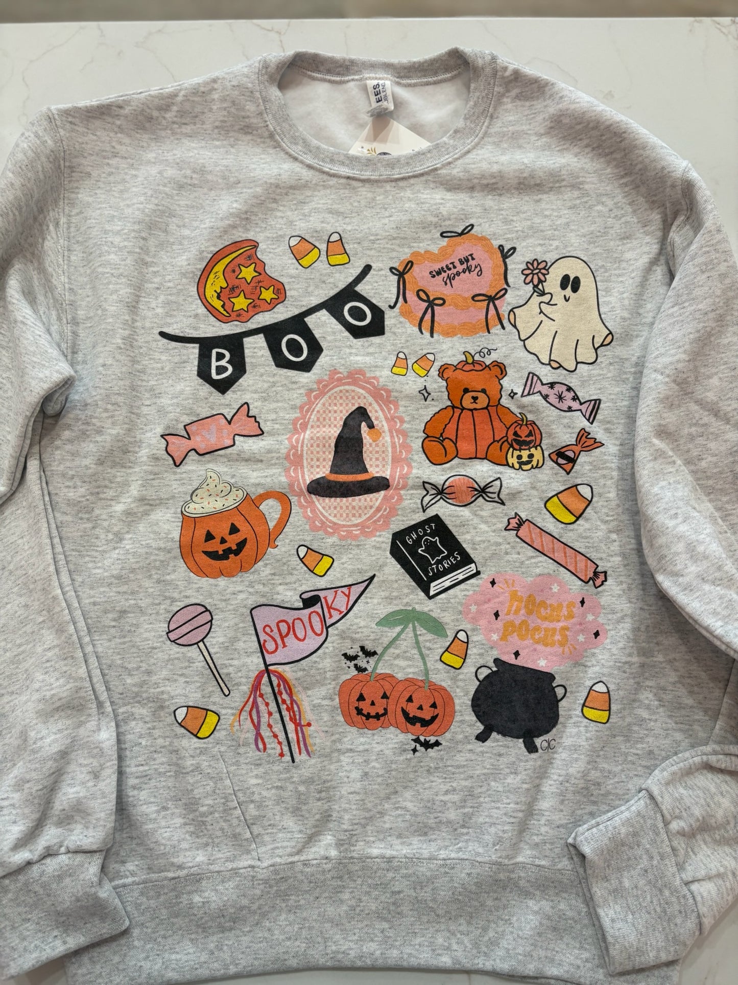 Boo Halloween Collage Graphic Sweatshirt