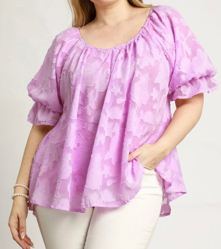 Lavender Blooms Plus Size Top
