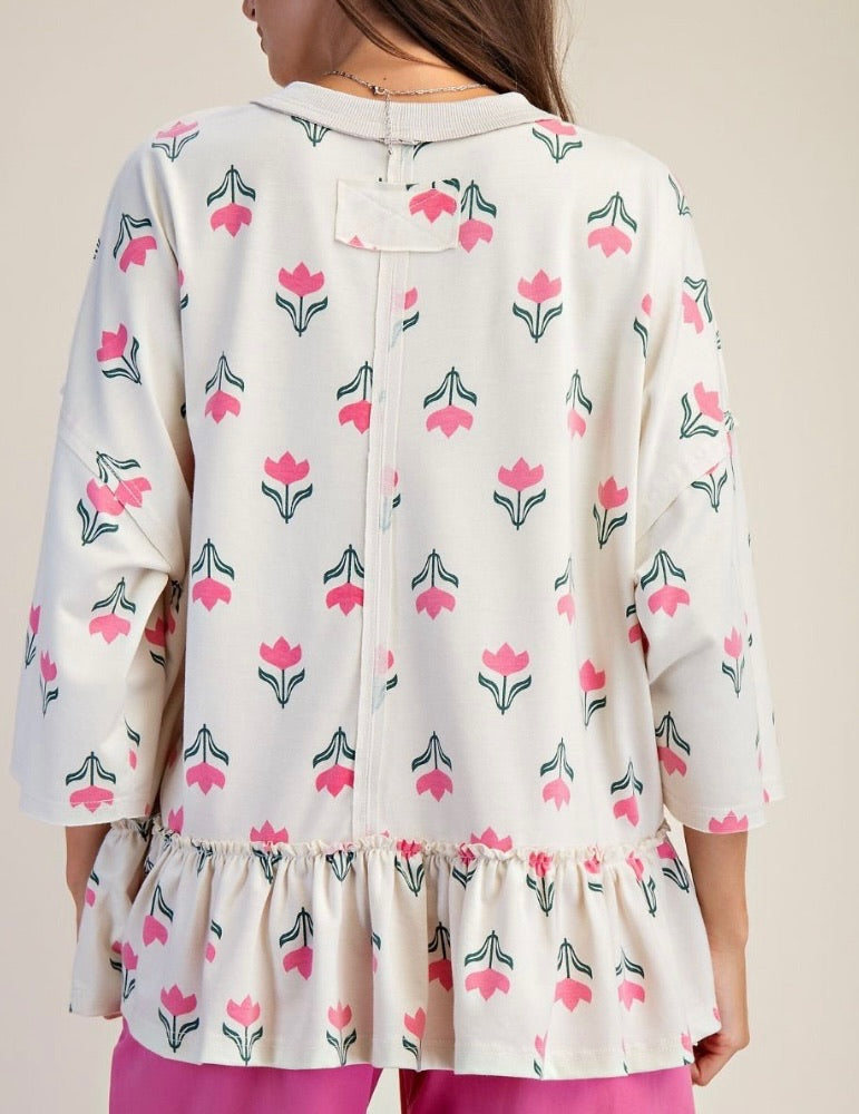 Fresh Picked Oversized Peplum Top