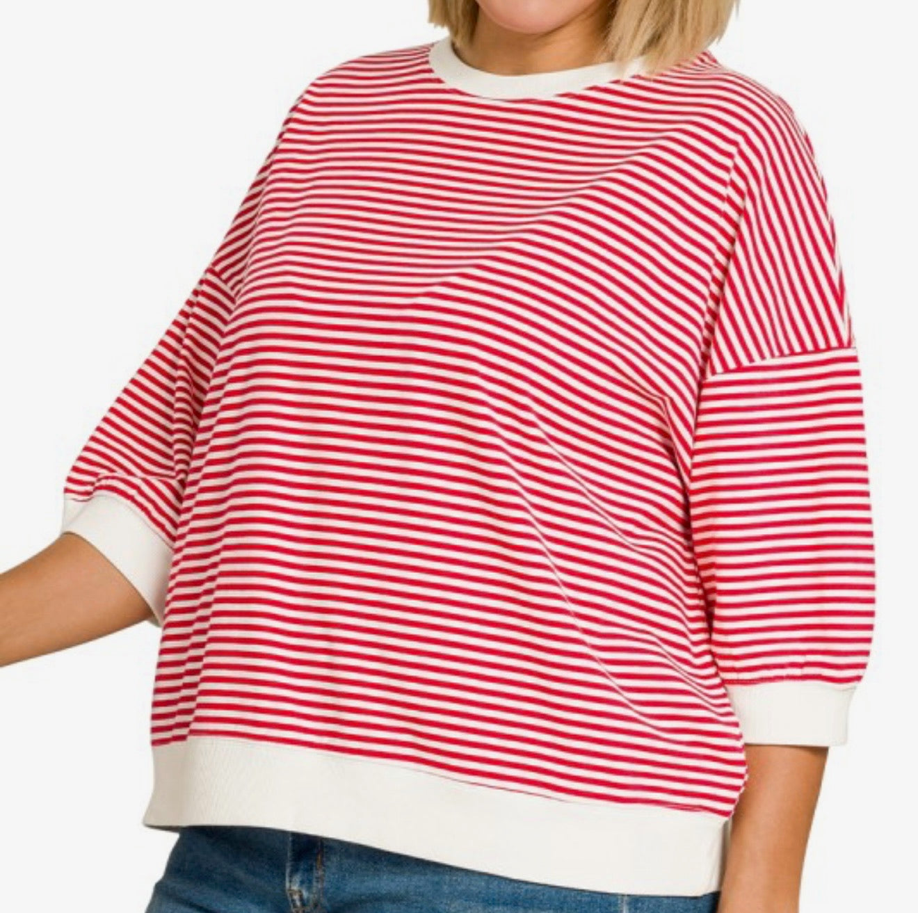 Cherry Pop Striped Plus Size Top