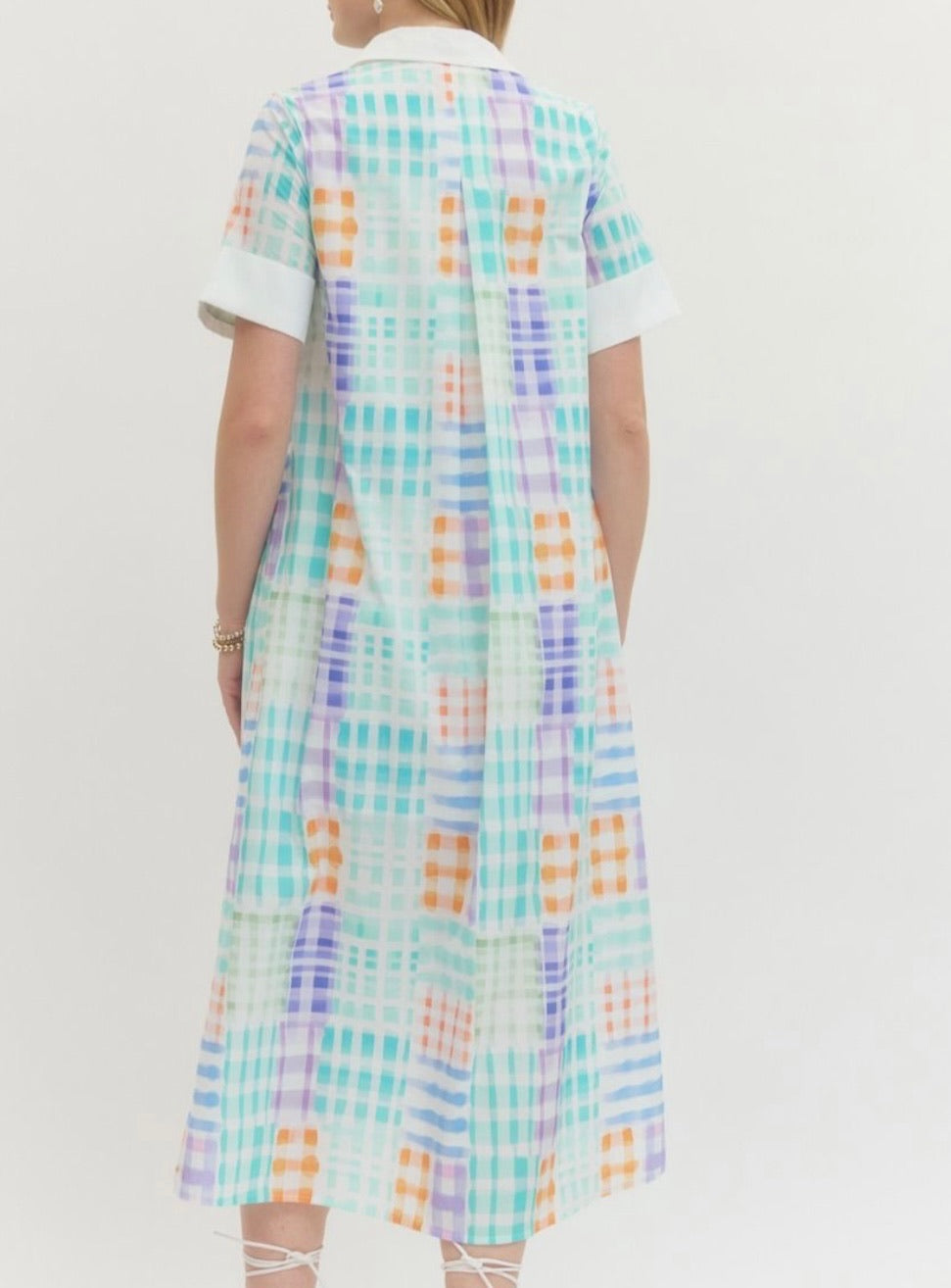 Front Porch Patchwork Midi Dress