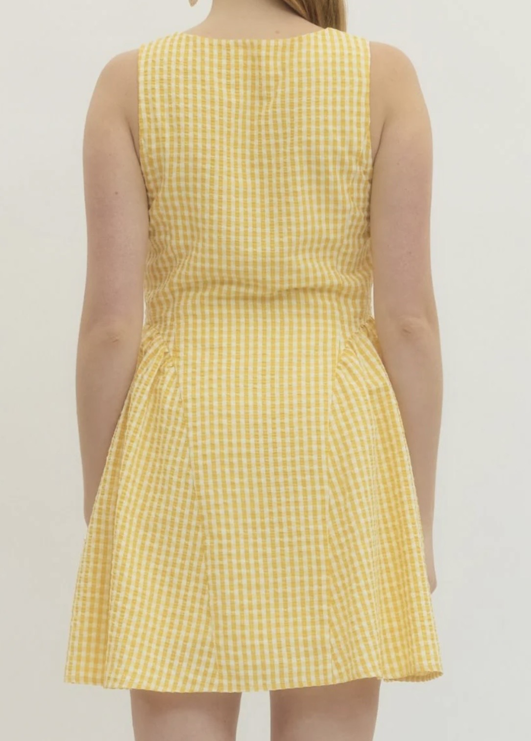 Lemon Meringue Gingham Dress
