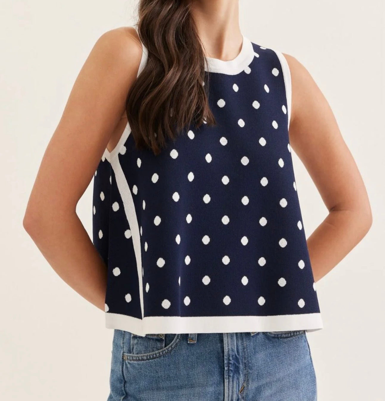 Navy Daydream Dot Top