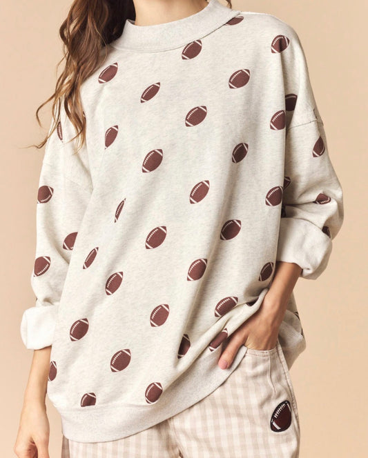 Reversible Game Day Football Mock Neck Sweatshirt