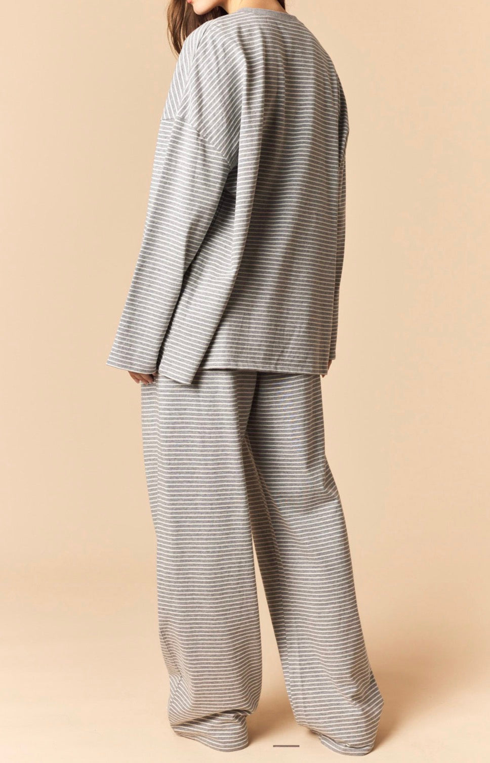 Effortlessly Chic Oversized Striped Set