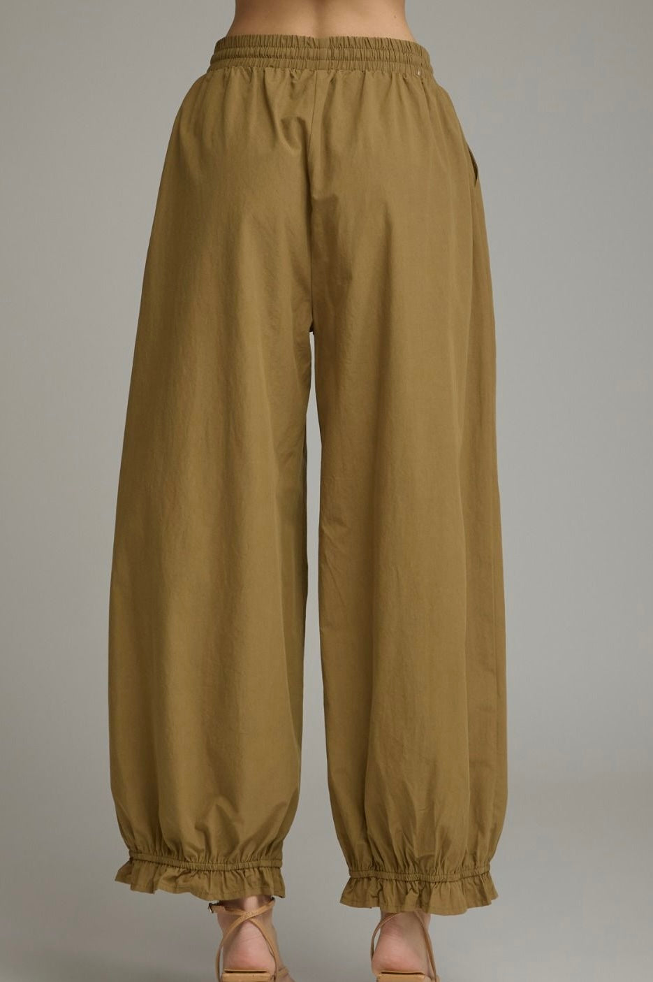 Olive Grove Ruffle Jogger Pants