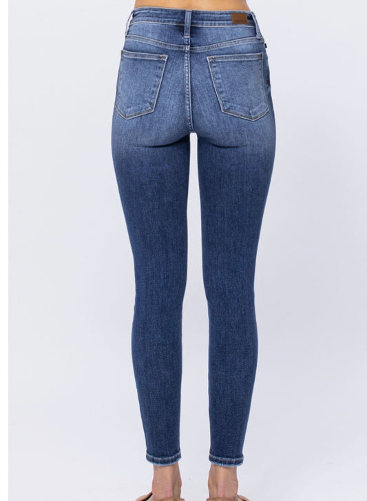 Judy Blue Hi-Rise Button Fly Skinny Jeans