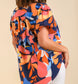Plus Short Sleeve Abstract Print Top