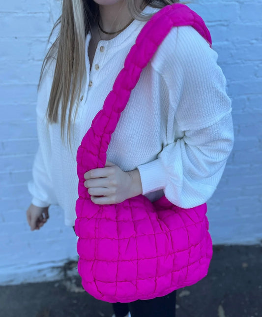 Large Quilted Puffer Carry All Bag