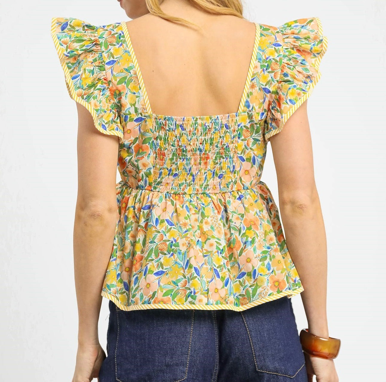 Marigold Charm Peplum Top