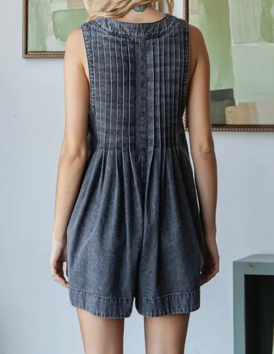 Wild Card Denim Romper