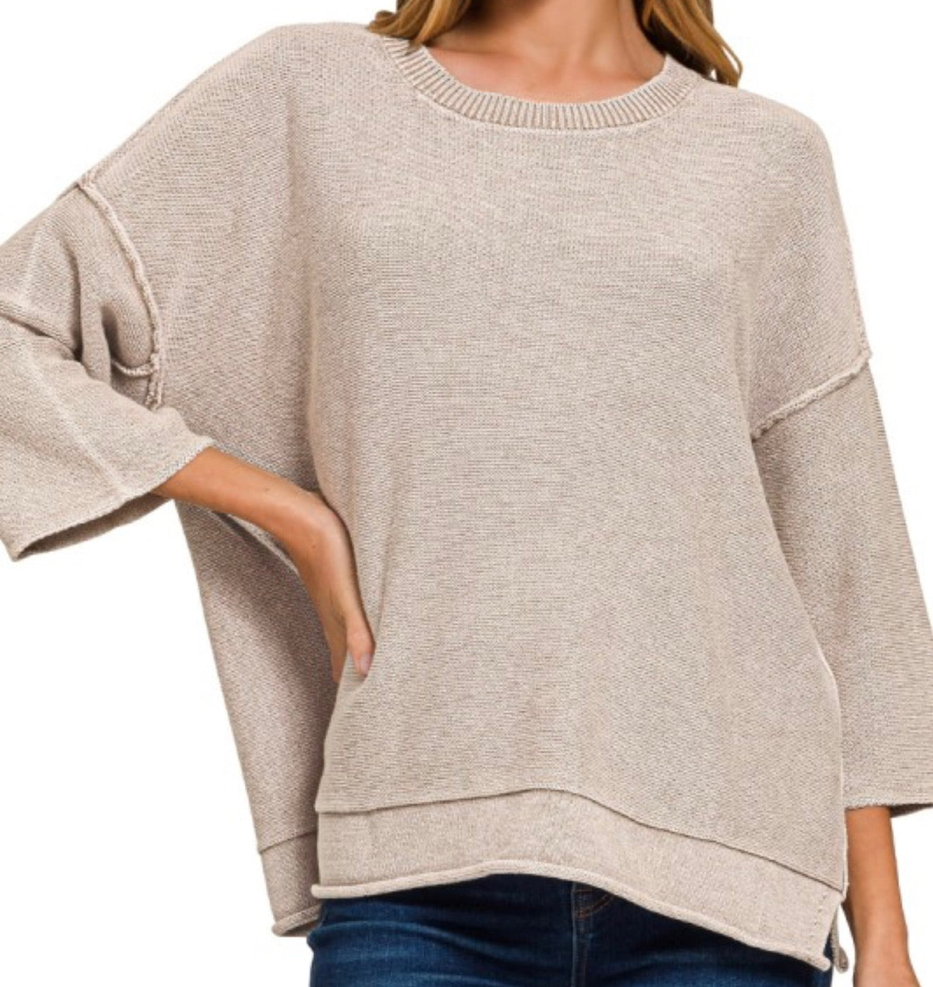 Washed Knit Oversized Top