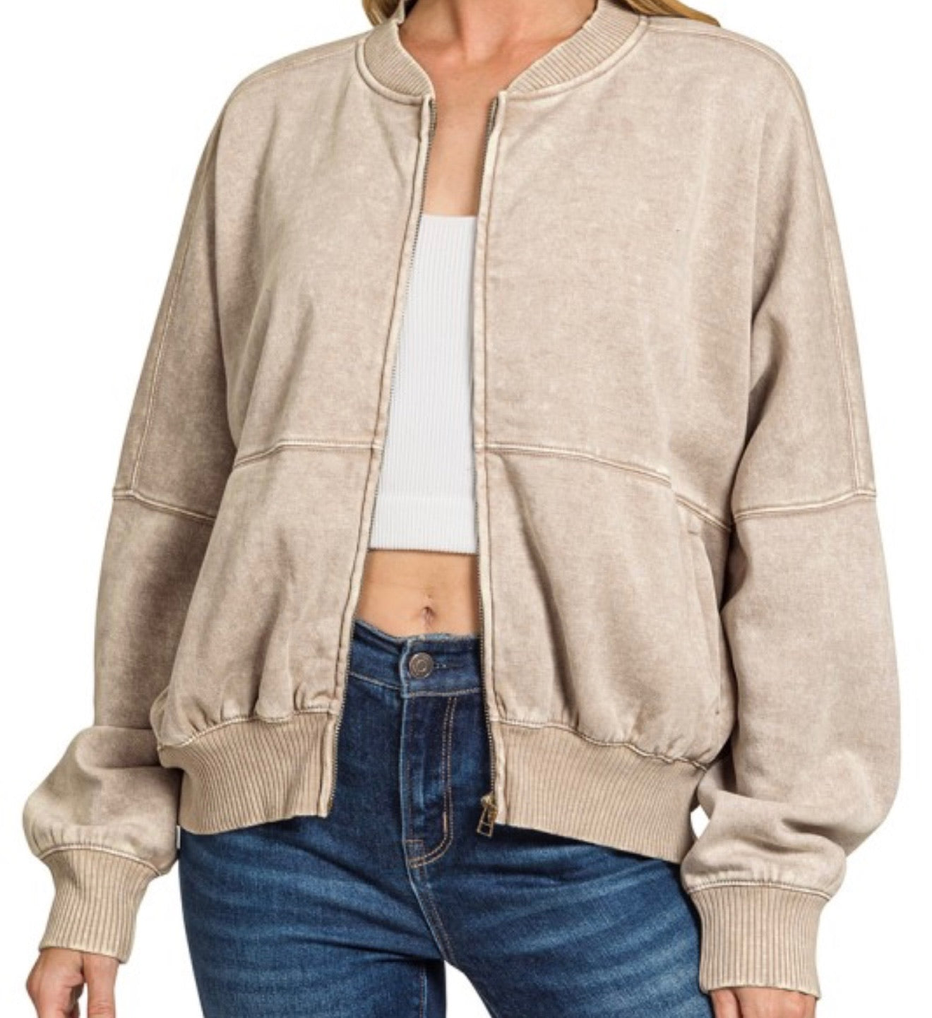 Comfort Zone Washed Zip-Up