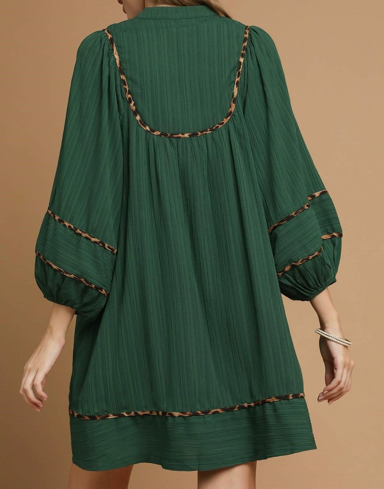 A Touch of Leopard Balloon Sleeve Dress