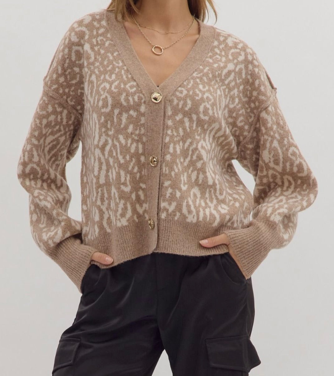 Boss Babe Leopard Cardigan