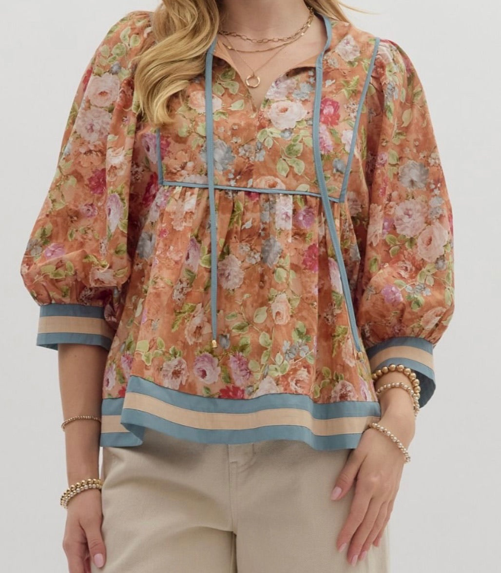 Fall-ing For You Floral Top