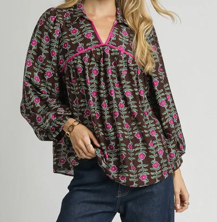Equestrian Club Floral Top