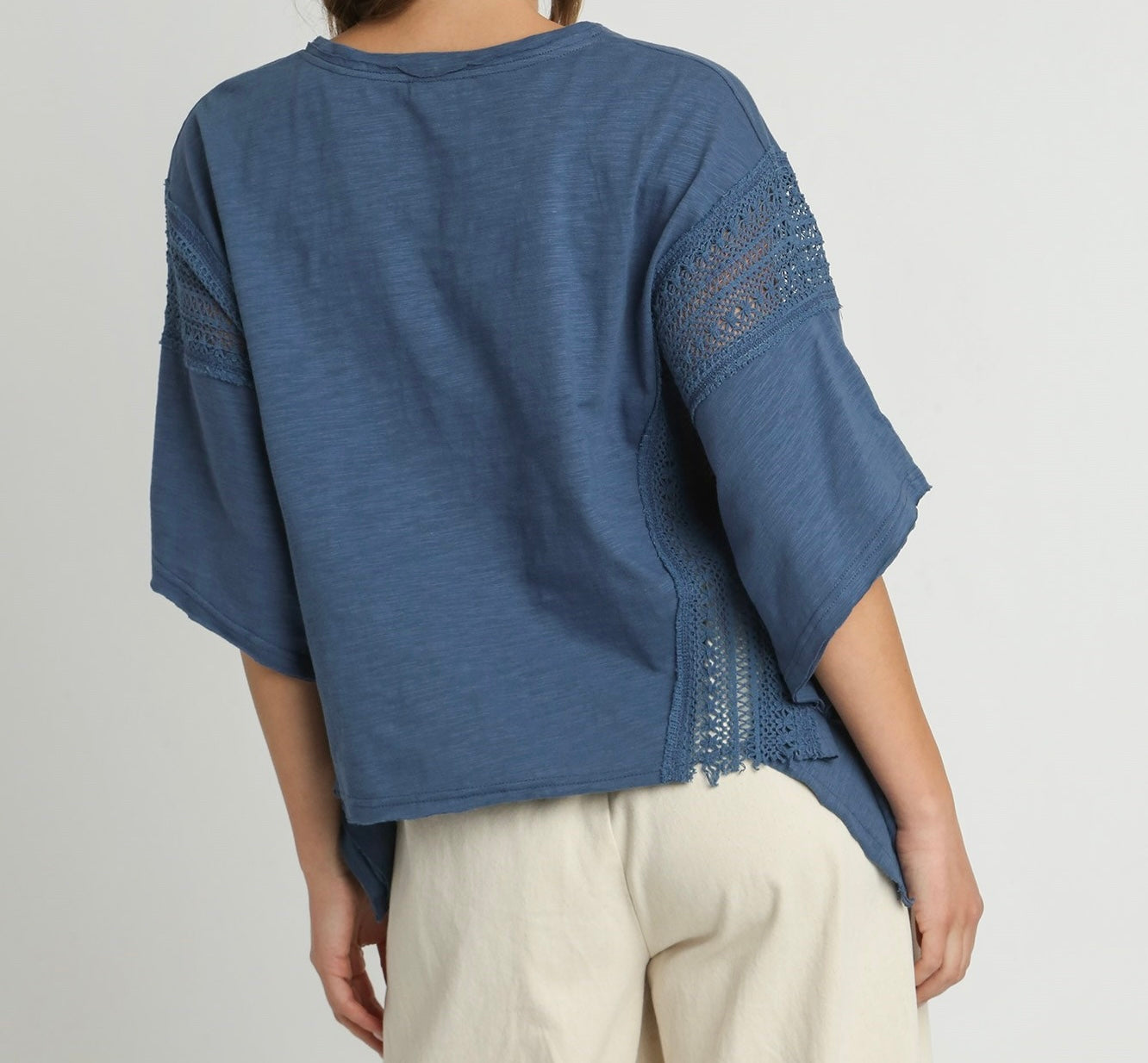 Sub Cotton Knit Lace Detail Top