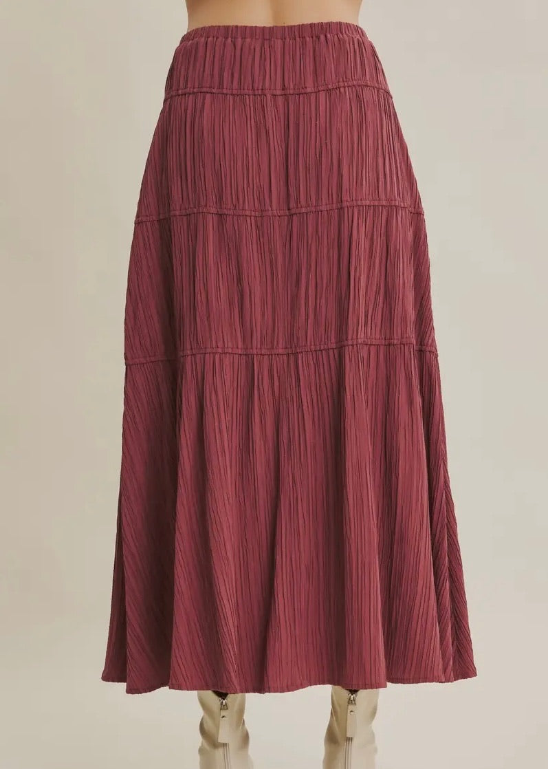 Wine & Dine Textured Maxi Skirt