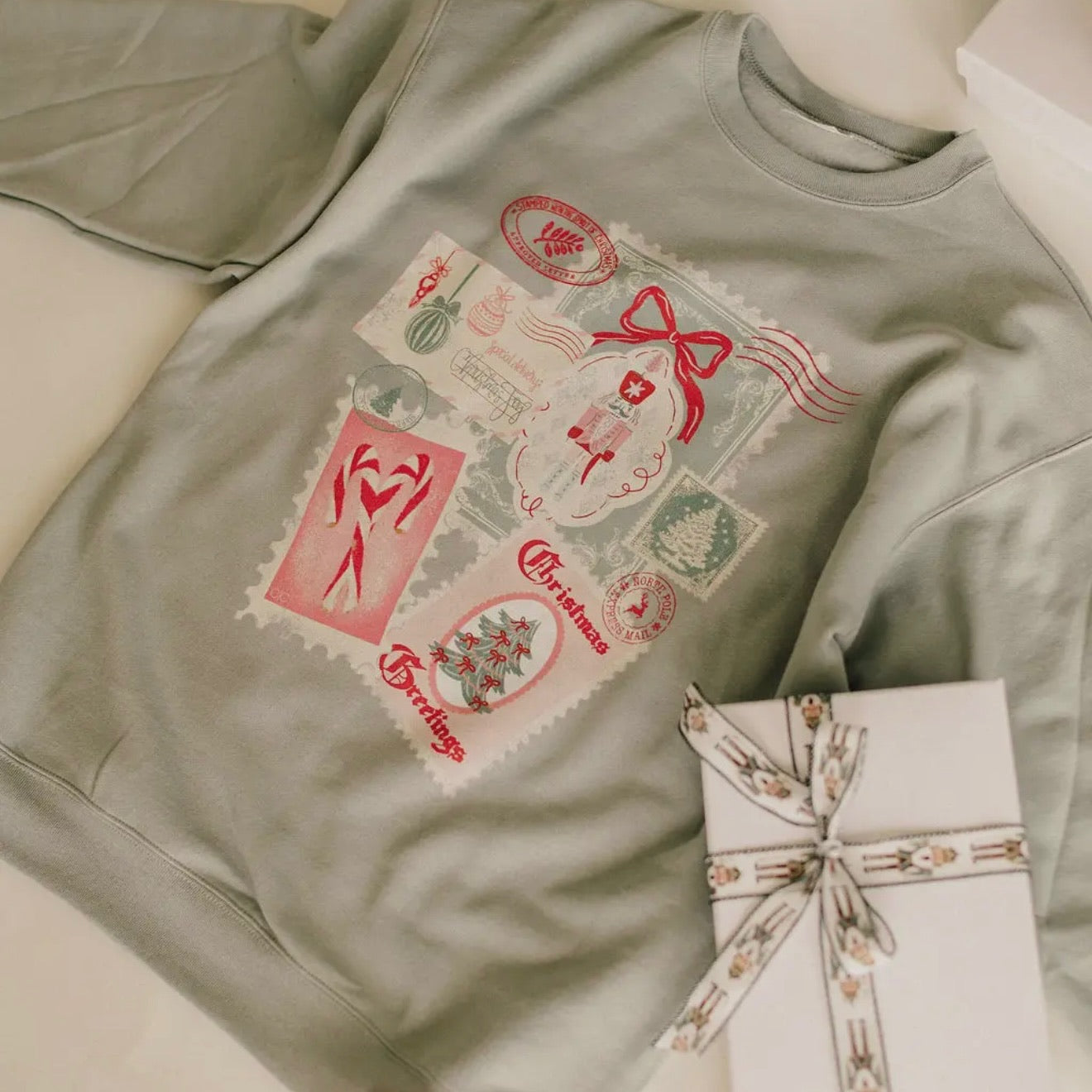 Holiday Postage Graphic Sweatshirt
