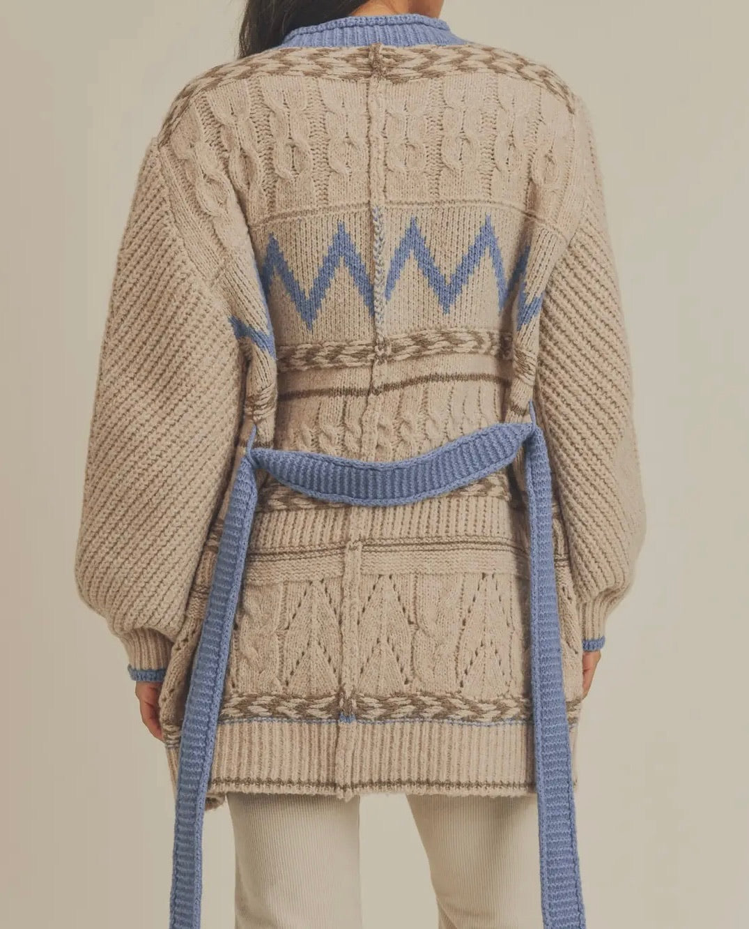 Cozy Ski Lodge Front Tie Sweater