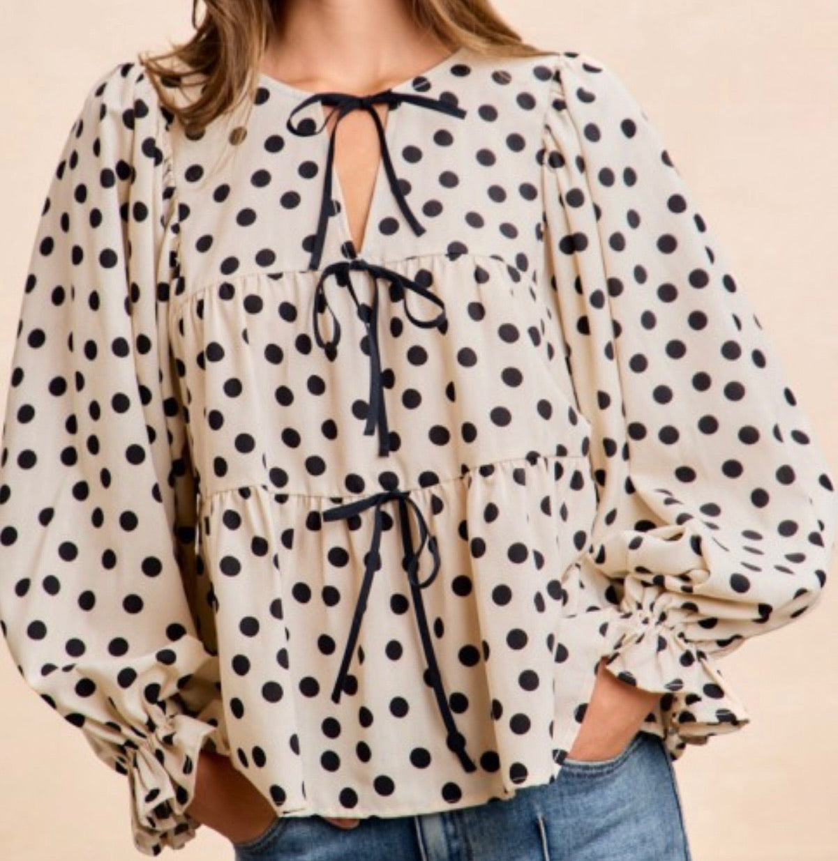 Pretty In Polka Ruffle Top
