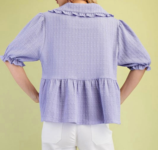Violet Ruffle Babydoll Top